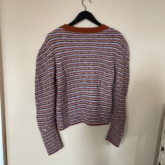 A.L.C. Samara Wool & Alpaca-Blend Amethyst Combo Crewneck Sweater - Picture 7 of 9